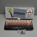 Wireless Bluetooth Keyboard for iPad/Tablet/Laptop/PC/Windows/Mac, Retro Typewriter Keyboard Colorful Round Keycaps, Cute Magnetic Bear, Multi-Device Support, 2.4GHz Cordless Connection with Shortcuts