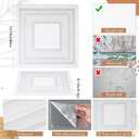 Nuanchu 40 Pcs 15.7 x 15.7 Inch Foam Ceiling Tiles Covered 68.8 Sq. ft, Self-Adhesive Ceiling Cover, Peel and Stick Wall Panel, Waterproof Wallpaper DIY for Bedroom, Home Decor(Frame), 15.75 x 15.75 inches