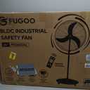 FUGOO High-Velocity Quiet Outdoor Pedestal Fan with Remote, 24"-6000 CFM, Brushless DC Motor, Oscillating, Waterproof, 50% Energy Savings for Patios, Garage, Workshop
