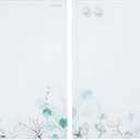 ECR4KIDS MessageStor Magnetic Dry-Erase Glass Board with Magnets, 17.5in x 17.5in, Wall-Mounted Whiteboard, Botanical, 2-Pack