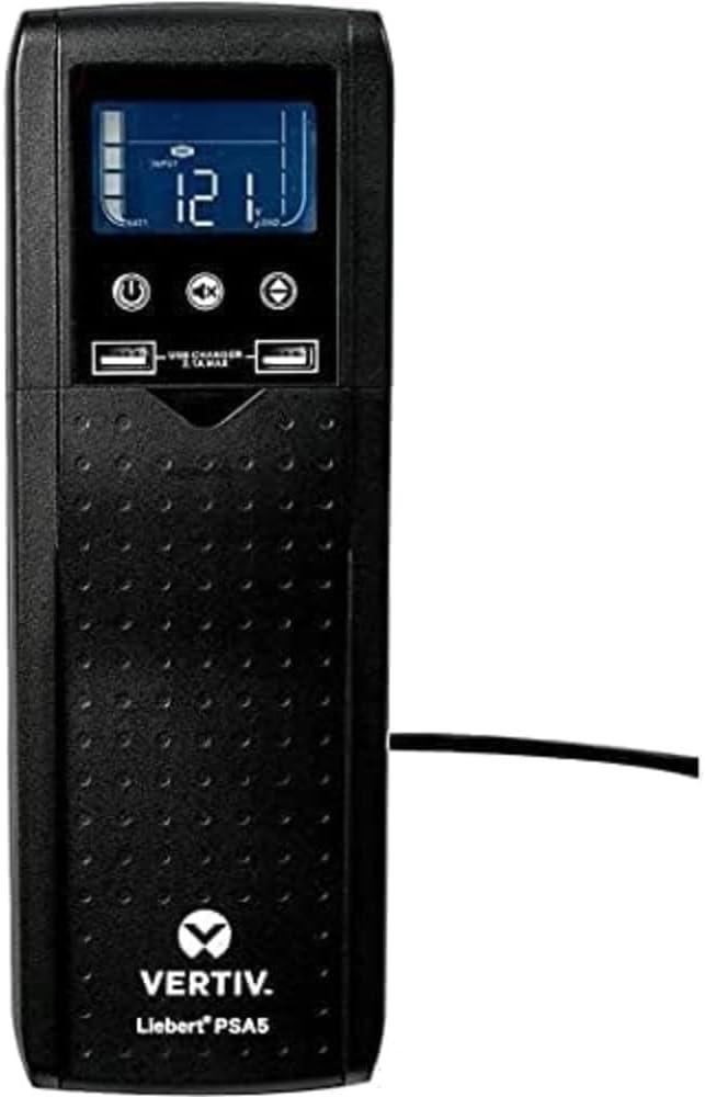 Vertiv Liebert PSA5 UPS - 1500VA 900W 120V Line Interactive AVR Tower UPS, 10 outlets, 2 USB Charging Ports, Battery Backup w/ Surge Protection, Energy Star Certified(PSA5-1500MT120)