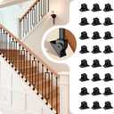 12Pack Wrought Iron Balusters 44 Inches Deck Balusters Combine 1/2" Square Plain Bar Balusters with Single Rectangle Metal Balusters Hollow Satin Black, GRMIKBU GB04