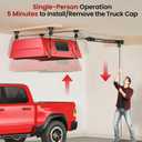 Truck Cap Hoist System for Garage Ceiling, Smart 4-Point Self-Leveling Garage Hoist with 8:1 Pulley Lift System, Easy One-Person Overhead Garage Storage Lift for Truck Topper Rack, 250 lb
