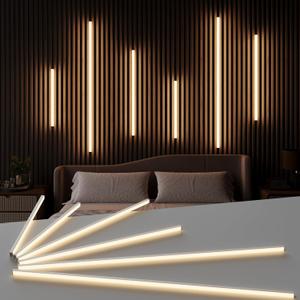 Slat Wall Lights for Wood Panel-6PCS LED Recessed Lighting Kit, 16"+24"+40"*2