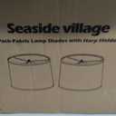 Lampshades Set of 2, Drum Lampshades 11.6" Top x 12.6" Bottom x 9.8" High, Seaside village Medium Lampshades (Spider Fitter), Beige Lampshades Natural Linen Hand Crafted, Easy Assembly Required