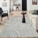 Lahome Abstract Bedroom Rug, Soft 4x6 Rug Ultra-Thin Washable Area Rugs for Living Room, Modern Black Rug Non-Slip Throw Carpet for Entryway Office Kitchen(4'x6',Black) (Grey/Beige)