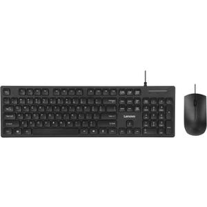 Lenovo 305 USB-C Wired Keyboard & Mouse Combo, Black, Spill-Resistant, Narrow Border, Adjustable Tilt, Full-Size Keyboard & Mouse, Compatible with Laptop, PC, Tablet, USB-C Connectivity Gaming Office