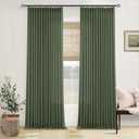 Olive Green Linen Pinch Pleated Curtains 84 Inches Long 2 Panels for Living Room Bedroom Linen Pleated Hooks Rings Back Tab Light Filtering Loden Moss Green Farmhouse Drapes 84 Inch Length (40"W x 84"L (Pack of 2))