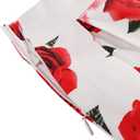 Dressever Women's Vintage A-line Printed Pleated Flared Midi Skirts (White, XS)