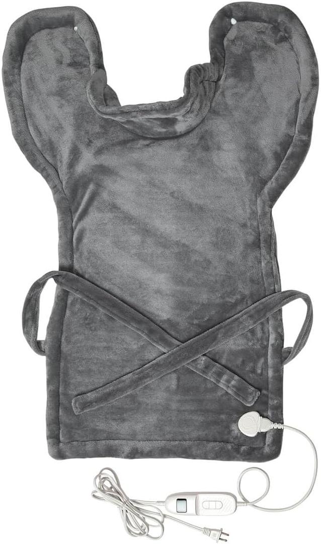 LivingSURETM Full Back Heating Wrap, Back and Neck Support - Coral Fleece Exterior, Measures 36" Long x 24" Wide