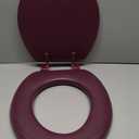 Soft Standard Vinyl Toilet Seat, Burgundy - 17 Inch Soft Vinyl Cover with Comfort Foam Cushioning - Fits All Standard Size Fixtures - Easy to Install Fantasia by Achim Home Decor