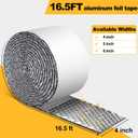 Double Bubble Reflective Foil Insulation Tape, Self-Adhesive Ac Pipe Insulation Wrap for AC Hose, HVAC Duct, Exhaust Hose, Bubble Wrap Insulation for Weatherproof Attics, Windows, Garages - 4 inch