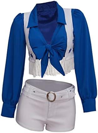 MyheroCos Women's Star Sexy Cheerleader Costume High School Cheerleading Uniform Sports Team Two Piece Set M