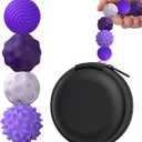 BUSOHA Silicone Fidget Balls - 4 Pack Fidget Toys Adults Sensory Toys Stress Balls for Adults Teens Gifts for Calming,Autism and ADHD Classroom Office (1.2 Inch, Purple)