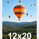 JCJMY 12x20 Picture Frame White for Poster Photo Picture, Horizontal and Vertical Formats for Wall Hanging, 12 x 20 Wall Gallery Poster Photo Frame for 12 by 20 Photos Posters, White