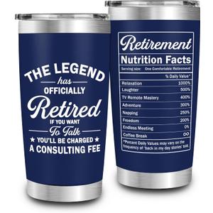 Retirement Gifts for Men - The Legend Has Retired - Retired Tumbler for Dad, Him, Man, Boyfriend, Husband - 20 Oz Tumbler Best Gift for Retirement Men, Fathers Day, Birthday, Christmas Gifts