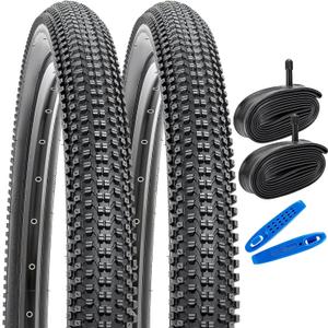2-Pack Foldable 26 Inch Tyres 26 x 2.35 Sheath 57-559 and 2-Pack 26 Inch Tube AV32 mm Valve Compatible Mountain Bike 60-559 26 x 2.30 26 x 2.35 26 x 2.40 Bicycle Tyres and Inner Tube