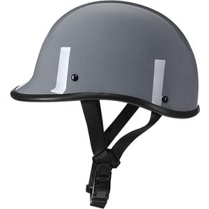 Helmets Half Cap Vintage Shell Open Face Motorcycle Helmet - DOT Approved (Large, Grey)