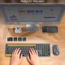 SABLUTE Bluetooth Keyboard and Mouse for Mac — 7-Color Backlit, Multi-Device, Rechargeable, Full-Size Wireless Keyboard Mouse Combo with Quiet Scissor-Switch Keys & Tilt Legs for Mac (Space Gray)