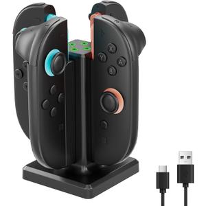 Charging Dock for Nintendo Switch 2 Joy Con, [Supports Dual-Direction Charging] Controller Charger Stand Station Compatible with Switch 2 Joy Con Accessories, Black