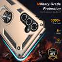 2 x LUMARKE for Galaxy A55 Case with Screen Protector,Pass 16ft. Drop Tested Military Grade Protective Phone Cover with Magnetic Ring Kickstand Compatible with Car Mount Holder Gold (Yellow)