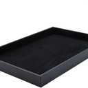 Black Velvet Stackable Jewelry Tray Showcase Display Stackable Necklace Bracelet Ring Showcase Display Empty Plate (Black-1 Pack)