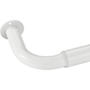 Room Darkening Curtain Rod, Wrap Around Design, Extra-Thick 1-Inch Diameter Single Drapery Rod, Extendable Metal Rod Set for the Blackout Curtains and Sheer (White, 28-48")