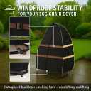 Outdoor Egg Chair Cover Waterproof – Single Seat Hanging Egg Chair Cover with Zipper ， 1200D Heavy Duty Covers for Patio Wicker Swing Chairs, 45"Lx38"Wx68"H, Pack 2