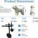 Dog Wheelchair for Back Legs - Adjustable Small Dog Wheelchair with 1.5mm Thickened Frame, Mobility Aid Support Cart for Disabled Hind Legs Rehab, Walking Wheels for Small Dogs