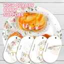 96Pcs Twins Baby Shower Party Decorations Wildflower Baby in Bloom Paper Plates and Napkins Pink Gold Floral It's Twins Disposable Tableware Set for Boys Girls Birthday Party Supplies, Serves 24