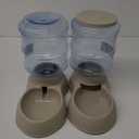 2 Pack Automatic Cat Feeder and Water Dispenser in Set Pet Food Bowl for Small Medium Dog Pets Puppy Kitten Big Capacity 1 Gallon x 2 (Cream)