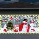 Newwiee Christmas Garage Door Decorations Garage Door Banner with LED Light String 6.07 x 13.12ft Large Garage Door Cover Christmas Backdrop Decoration for Xmas Holiday Winter Party (Snowman)