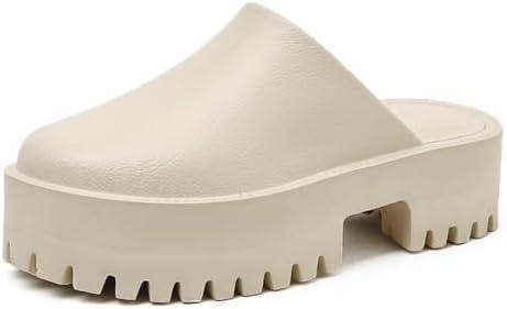 Womens Platform Mules Slip On Sandals Closed Toe Clogs Non-Slip Thick Sole Waterproof Slippers Size 11