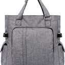 Canvas Tote Bag Waterproof Nylon Multi Pocket Shoulder Bags Laptop Work Bag Teacher Purse and Handbags for Women & Men
14"x13"