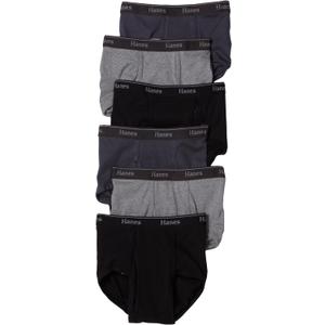 Hanes Ultimate Men's 6-Pack Classics Full-Cut Brief, Assorted, Large