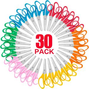 30 Pack Kids Scissors, 5 Inch Bulk Scissors for School, Blunt Tip Scissors for Child Student Teacher, School Supplies Craft Cutting Paper, Kids Safety Scissors for Preschool Classroom Office Home
