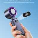 Handheld Portable Turbo Fan with Ice Cooler, Speed (1-199) Rechargeable Personal Fan[20000 RPM] Small Pocket Fans for Travel/Outdoor/Home/Office, Purple