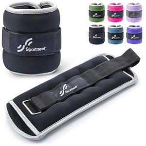 Sportneer Ankle Weights Wrist Weights - 0.5/1/2/3/5 LBS Pair for Men Women Kids Strength Training Wrist and Ankle Weights Set Comfortable and Soft Perfect for Dancing Running Walking Fitness Workout, Black