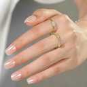 Press On Nails - Short Square Acrylic Nails, 160pcs, Fake Nail Tips for DIY Nail Art, Soft Gel, Glazed Donut, 16 Sizes