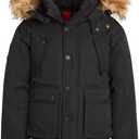 CANADA WEATHER GEAR Boy Winter Coat - Heavyweight Wind and Water Resistant Insulated Bomber Parka Jacket Kids Ski Outerwear (8, Premium Black)