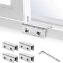 4 Pack Window Locks,Window Locks for Horizontal Sliding Windows,Adjustable Aluminum Easv to Install Window Stopper,No-Drill Install,Window Lock for Patio Bedroom Home and Office