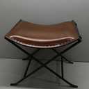 cuero Melton Leather Stool Side Stich Classical Side Stich Stool Bench (Brown)