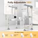 Toilet Safety Rails for Elderly & Disabled with Glow-in-the-Dark Handles, 450 lbs Heavy-Duty Frame, Flip-Up Arms, Dual Lock (Suction & Clamp), Adjustable No-Wobble Support, Grey