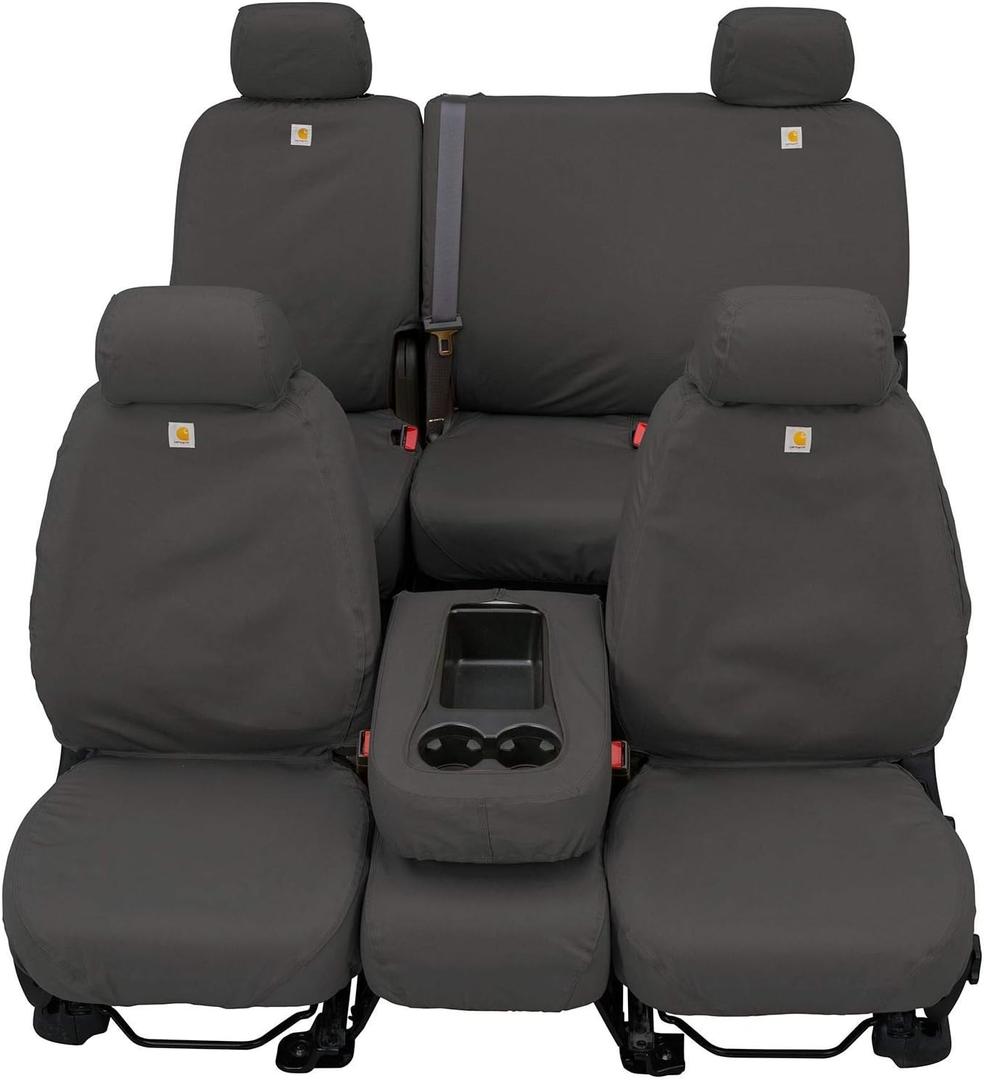 Covercraft - SSC8426CAGY Carhartt SeatSaver Second Row Custom Fit Seat Cover for Select Ford F-150 Models - Duck Weave (Gravel)