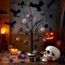 24 Pcs Halloween Ball Ornaments for Tree 2 Inch Halloween Tree Decorations Pumpkin Ghost Bat Spider Glitter Ornaments with Sequins for Party Indoor Outdoor Decor Spooky Style Decor