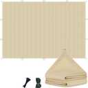 90% 12x20ft Sun Shade Cloth with D-Rings, Reinforced Edge & Corner Webbing Sun Shades for Outdoor Patio, Breathable Pergola Shade Cover 200GSM Shading Fabric for Garden, Patio, Deck & Backyard (Beige)