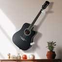 Acoustic Horizontal Guitar Hangers for Wall Wooden Wall Mount (White)