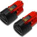 2-Pack 4.0Ah 12V Lithium-Ion Replacement Battery Compatible with Milwaukee Cordless Tools - Fits Models 48-11-2420 48-11-2440 48-11-2402 48-11-2411 48-11-2412 (Non-OEM)