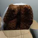 KSIIA Washable Dog Bed Deluxe Plush Dog Crate Beds Comfy Kennel Pad Anti-Slip Pet Sleeping Mat for Large, Jumbo, Medium, Small Dogs Breeds, 35" x 23", Brown