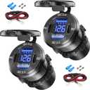 2PCS, Dual PD USB C Ports & Dual Quick Charge 3.0 Ports Car Charger Socket, VANONE Aluminum Alloy Waterproof 12V USB Outlet, Accessories for Car Boat Marine Motorcycle RV ATV Truck Golf Cart